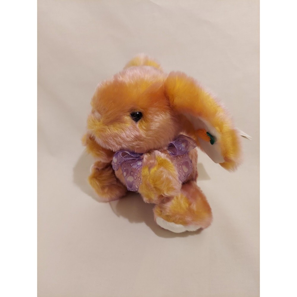 Walmart Easter Bunny Rabbit Carrot Ear 1990's Stuffed Animal Plush Vintage NEW - Picture 2 of 10